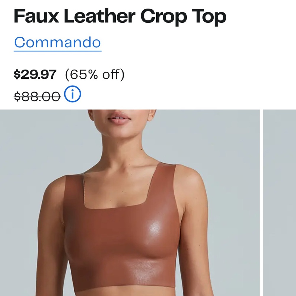 Commando Faux Leather Tank Top in Brown